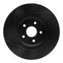R1 06-10 Jeep Grand Cherokee Front Right Drilled & Slotted Black Brake Rotor