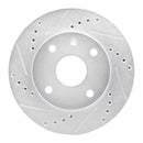 R1 04-10 Chevrolet Optra (Mexico) Front Left Drilled & Slotted Silver Brake Rotor