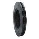 R1 07-23 Lexus LS500h Left Front Drilled & Slotted Black Brake Rotor