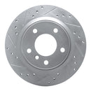 R1 08-13 BMW 128I Rear Left Drilled & Slotted Silver Brake Rotor