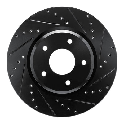 R1 05-06 Pontiac GTO Front Right Drilled & Slotted Black Brake Rotor