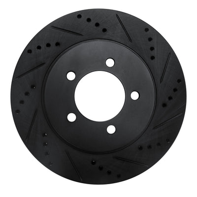 R1 02-05 Ford Explorer Front Right Drilled & Slotted Black Brake Rotor