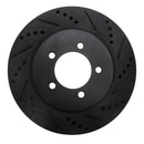 R1 02-05 Ford Explorer Front Right Drilled & Slotted Black Brake Rotor