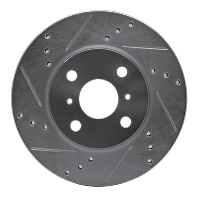 R1 12-15 Scion IQ Front Left Drilled & Slotted Silver Brake Rotor