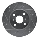 R1 12-15 Scion IQ Front Left Drilled & Slotted Silver Brake Rotor