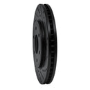 R1 05-21 Nissan Frontier Front Right Drilled & Slotted Black Brake Rotor