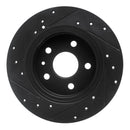 R1 16-23 Chevrolet Cruze Rear Right Drilled & Slotted Black Brake Rotor