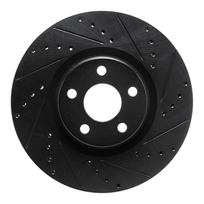 R1 15-20 Ford Edge Front Right Drilled & Slotted Black Brake Rotor