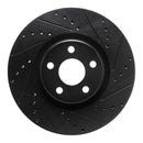 R1 15-20 Ford Edge Front Right Drilled & Slotted Black Brake Rotor