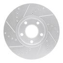 R1 92-08 Audi A6 Quattro Front Right Drilled & Slotted Silver Brake Rotor
