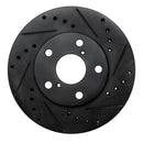 R1 92-98 Lexus SC300 Front Left Drilled & Slotted Black Brake Rotor