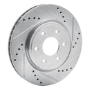 R1 05-24 Nissan Frontier Front & Rear Drilled & Slotted Silver Brake Rotor Set