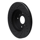 R1 92-96 Honda Prelude Front Right Drilled & Slotted Black Brake Rotor