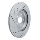 R1 17-25 Tesla Model 3 Rear Right Drilled & Slotted Silver Brake Rotor
