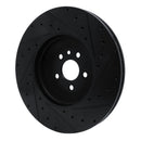R1 21-25 Jaguar F-Pace Front Left Drilled & Slotted Black Brake Rotor