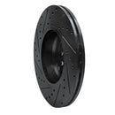 R1 12-18 BMW 428I Front Right Drilled & Slotted Black Brake Rotor