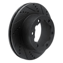 R1 06-25 American Coach Patriot Rear Right Drilled & Slotted Black Brake Rotor