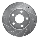 R1 97-05 Chevrolet Malibu Front Left Drilled & Slotted Silver Brake Rotor