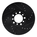 R1 72-80 Mercedes-Benz 280SE Front Left Drilled & Slotted Black Brake Rotor