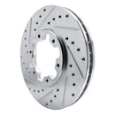 R1 96-04 Infiniti QX4 Front Left Drilled & Slotted Silver Brake Rotor