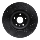 R1 13-20 Ford Fusion Front Left Drilled & Slotted Black Brake Rotor