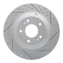 R1 10-16 Hyundai Genesis Coupe Rear Right Drilled & Slotted Geo-Carbon Rotor