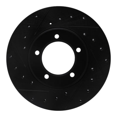 R1 79-83 Toyota Pickup Front Left Drilled & Slotted Black Brake Rotor