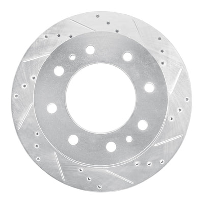 R1 11-25 Chevrolet Suburban 3500 HD Rear Right Drilled & Slotted Silver Brake Rotor