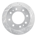 R1 11-25 Chevrolet Silverado 2500 HD Front & Rear Drilled & Slotted Silver Brake Rotor Set
