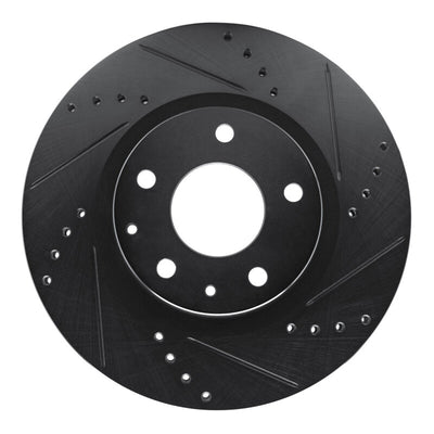 R1 19-25 Mazda CX-30 Front Right Drilled & Slotted Black Brake Rotor
