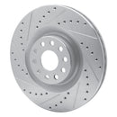 R1 06-13 Audi S3 Front Drilled & Slotted Silver Brake Rotor Set