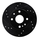 R1 94-97 Ford Aspire Front Left Drilled & Slotted Black Brake Rotor