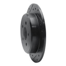 R1 95-07 Chrysler Sebring Rear Left Drilled & Slotted Black Brake Rotor