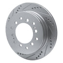 R1 01-09 Lexus GX470 Rear Left Drilled & Slotted Silver Brake Rotor
