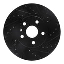R1 2008-2014 Cadillac CTS Front Right Drilled & Slotted Black Brake Rotor