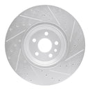 R1 20-25 Jaguar E-Pace Front Left Drilled & Slotted Silver Brake Rotor