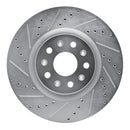 R1 16-25 Cadillac CT5 Front & Rear Drilled & Slotted Silver Brake Rotor Set
