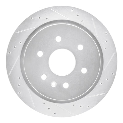 R1 13-19 Cadillac XTS Rear Right Drilled & Slotted Silver Brake Rotor