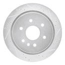 R1 13-19 Cadillac XTS Rear Right Drilled & Slotted Silver Brake Rotor