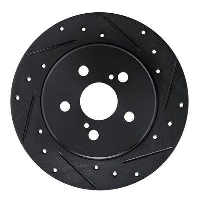 R1 19-25 Toyota Corolla (Mexico) Rear Right Drilled & Slotted Black Brake Rotor