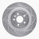 R1 13-19 Ford Flex Front Drilled & Slotted Silver Brake Rotor Set