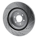 R1 03-17 Dodge Viper Rear Left Drilled & Slotted Silver Brake Rotor