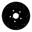 R1 15-24 Subaru WRX Rear Drilled & Slotted Black Brake Rotor Set w/Optimum OE Pads and Hardware