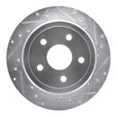 R1 05-10 Jeep Commander Rear Right Drilled & Slotted Silver Brake Rotor