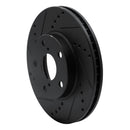 R1 01-05 Toyota RAV4 Front Left Drilled & Slotted Black Brake Rotor
