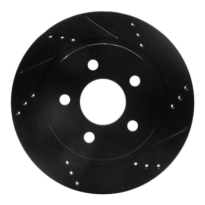 R1 93-97 Chevrolet Camaro Rear Right Drilled & Slotted Black Brake Rotor