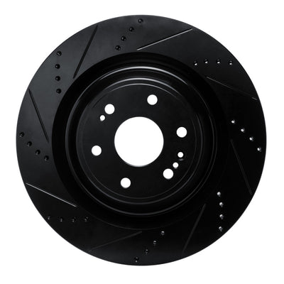 R1 19-25 Cadillac Escalade Front Left Drilled & Slotted Black Brake Rotor