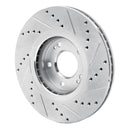 R1 04-11 Hyundai AZERA Front Left Drilled & Slotted Silver Brake Rotor