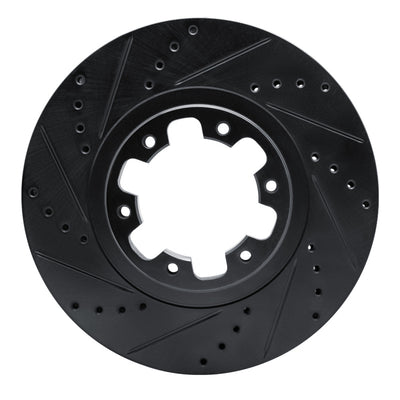 R1 98-04 Infiniti QX4 Front Left Drilled & Slotted Black Brake Rotor