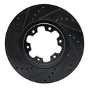 R1 98-04 Infiniti QX4 Front Left Drilled & Slotted Black Brake Rotor